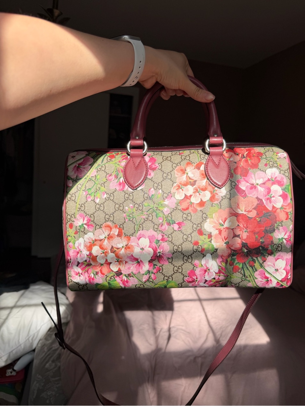 Gucci GG Supreme Blooms Boston Bag - Picture 2 of 11